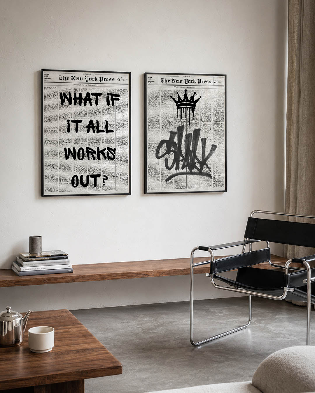 Typografische krant Posterset