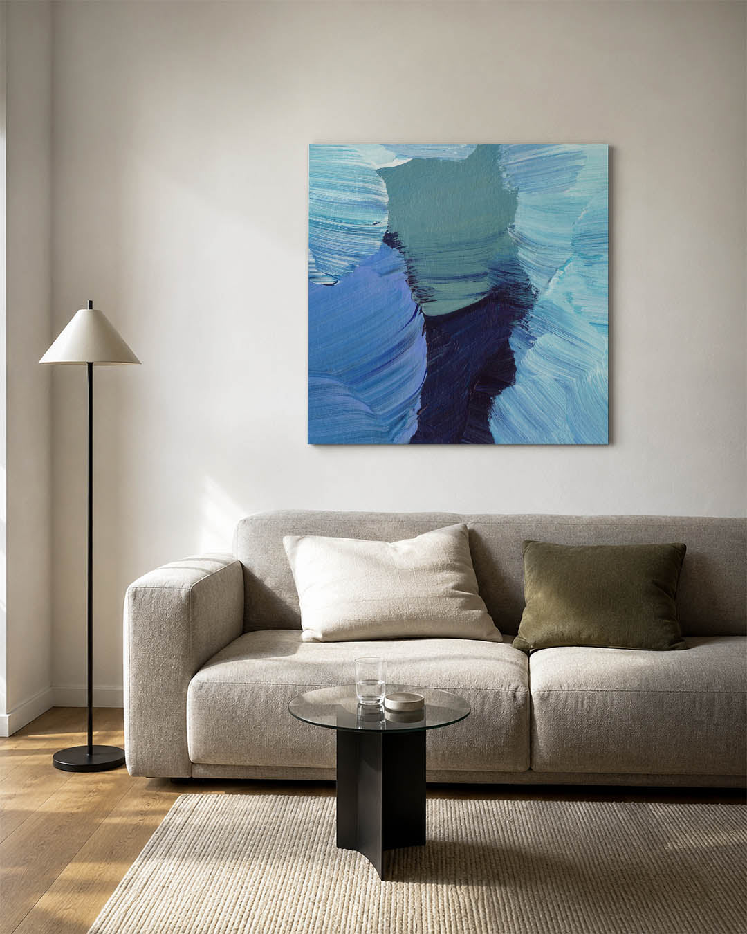Dynamische blauwtinten Kunstwerk