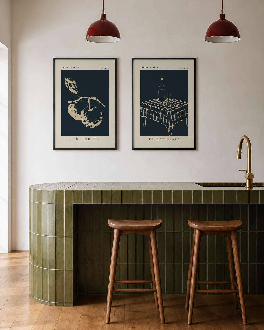 Fruitige schets Posterset