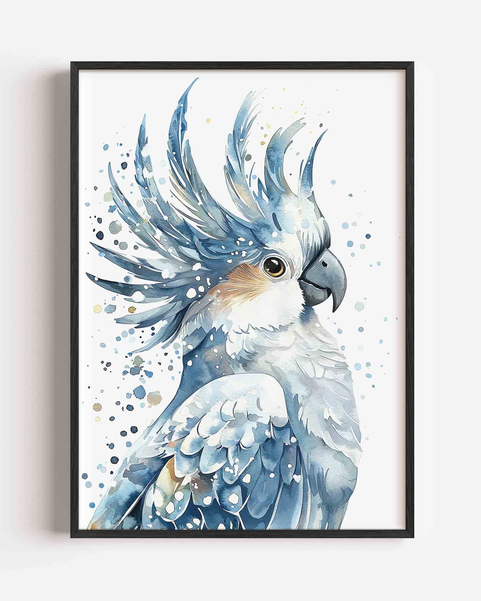 Papegaai in blauw Poster