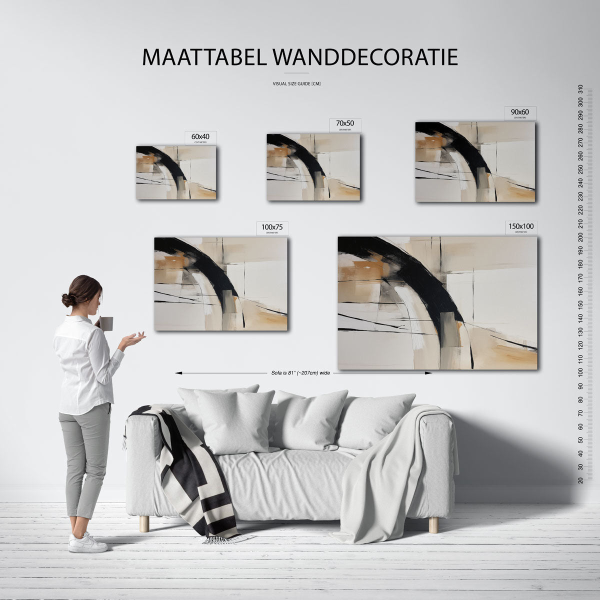Dynamische lijnen compositie Kunstwerk