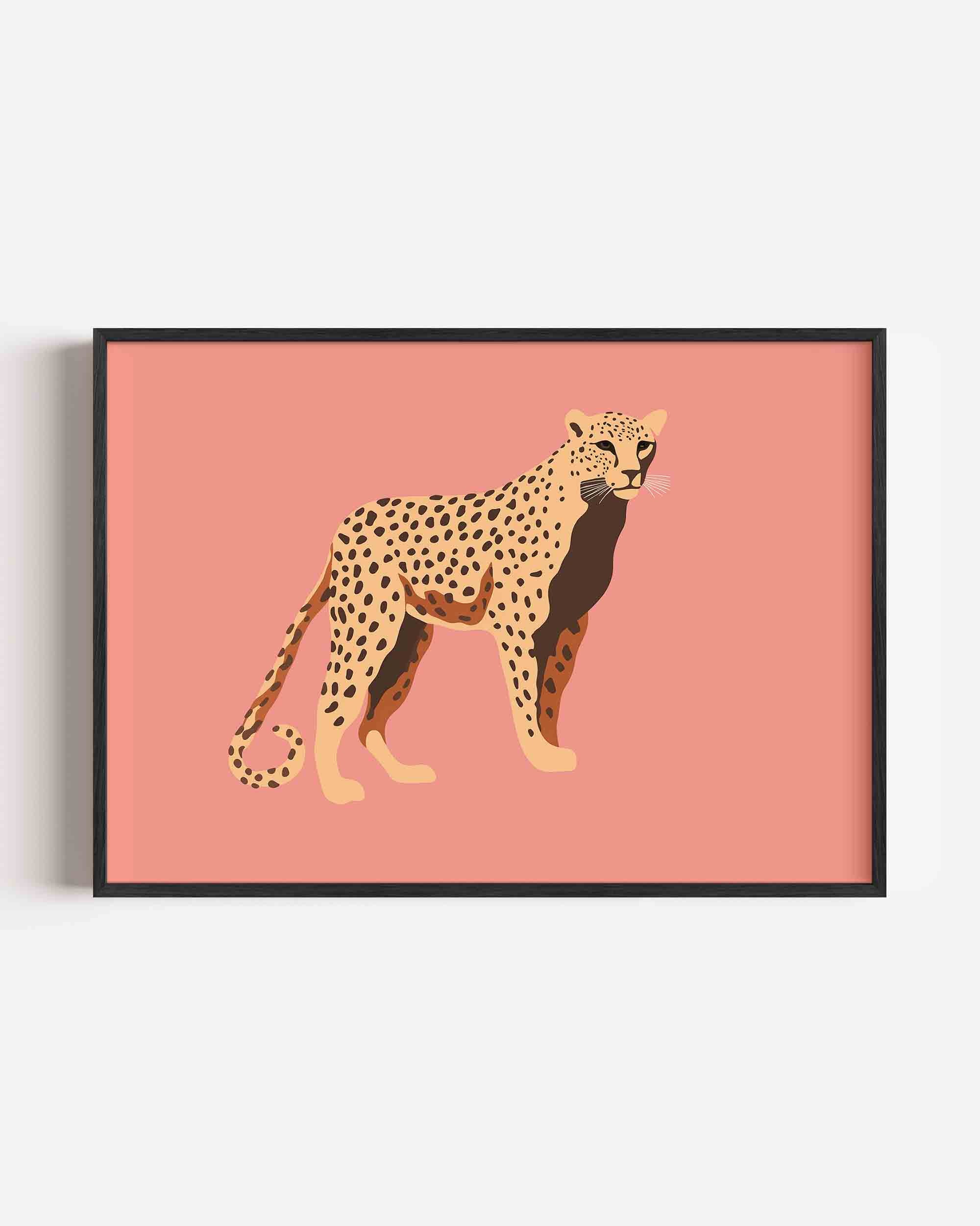 Luipaard op roze Poster