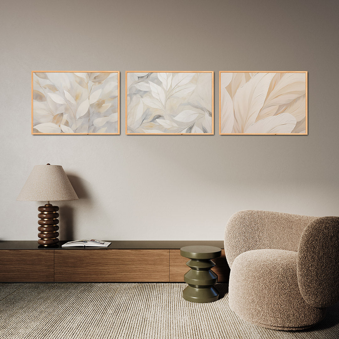Bladvormen en neutrale tinten Posterset