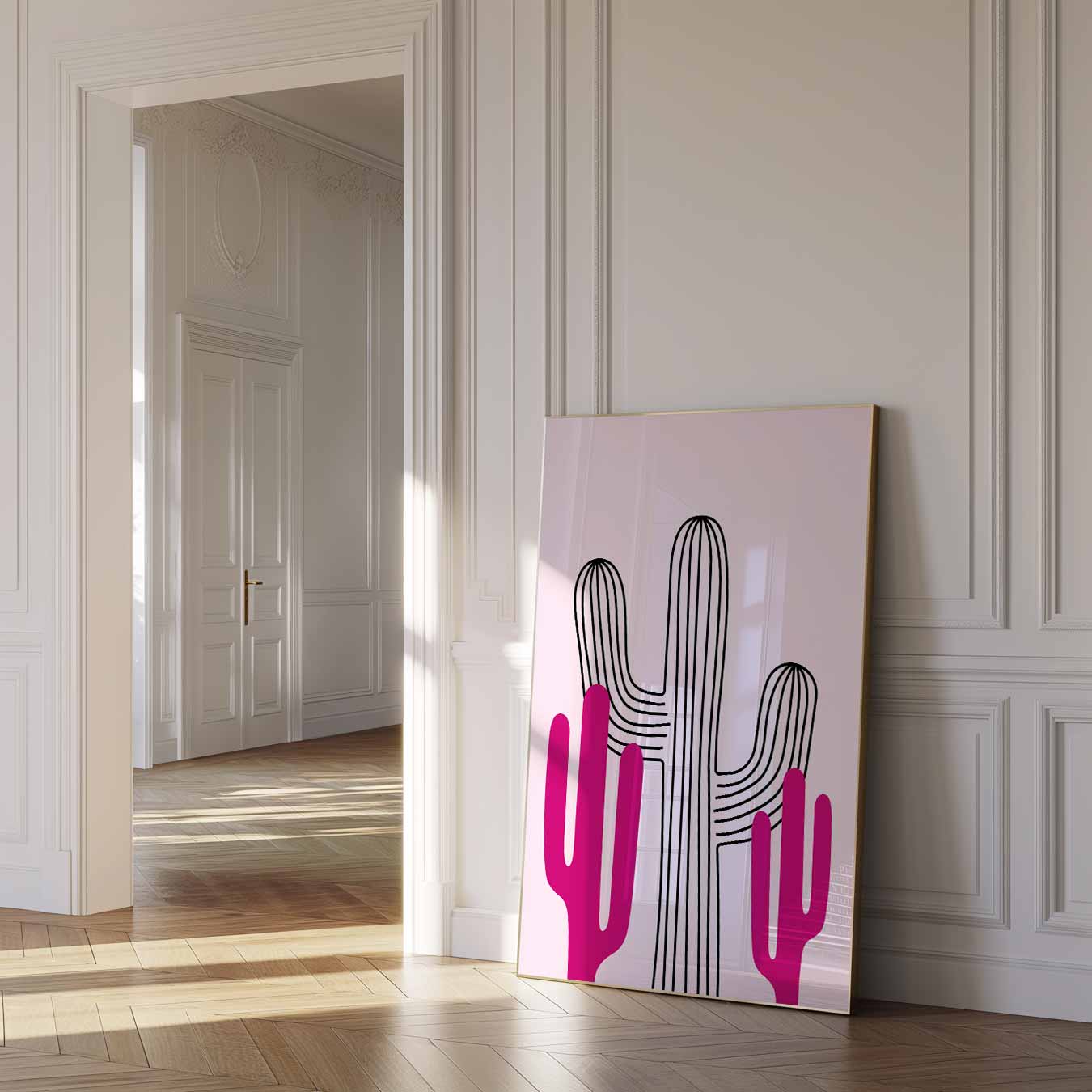 Felgekleurde Cactus Illustratie Poster-WallArtistic