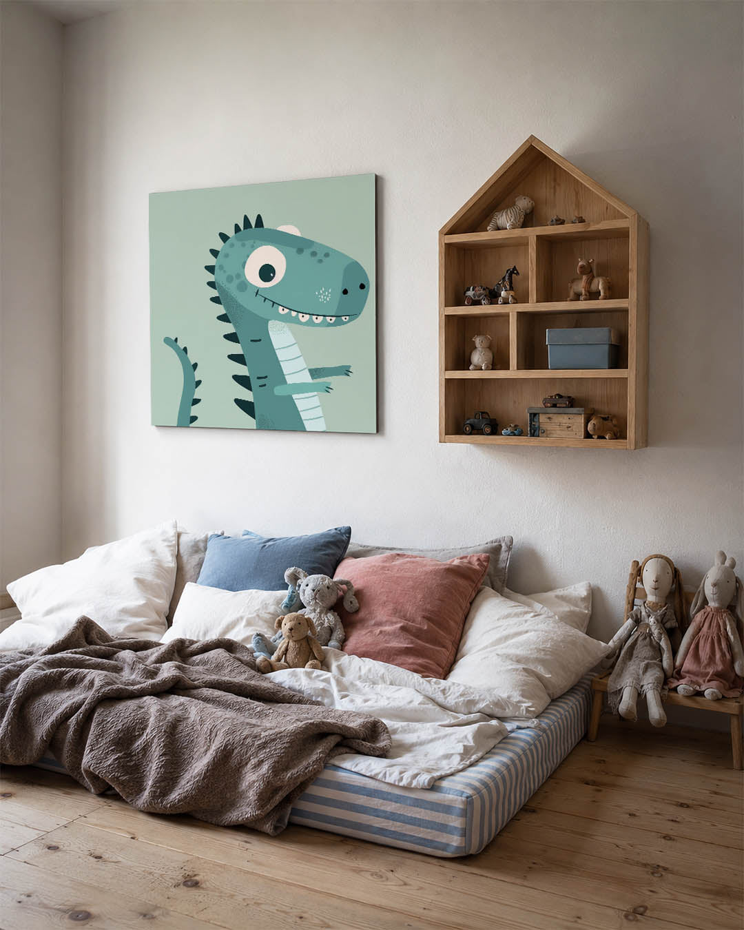 Speelse dinosaurus illustratie Kunstwerk