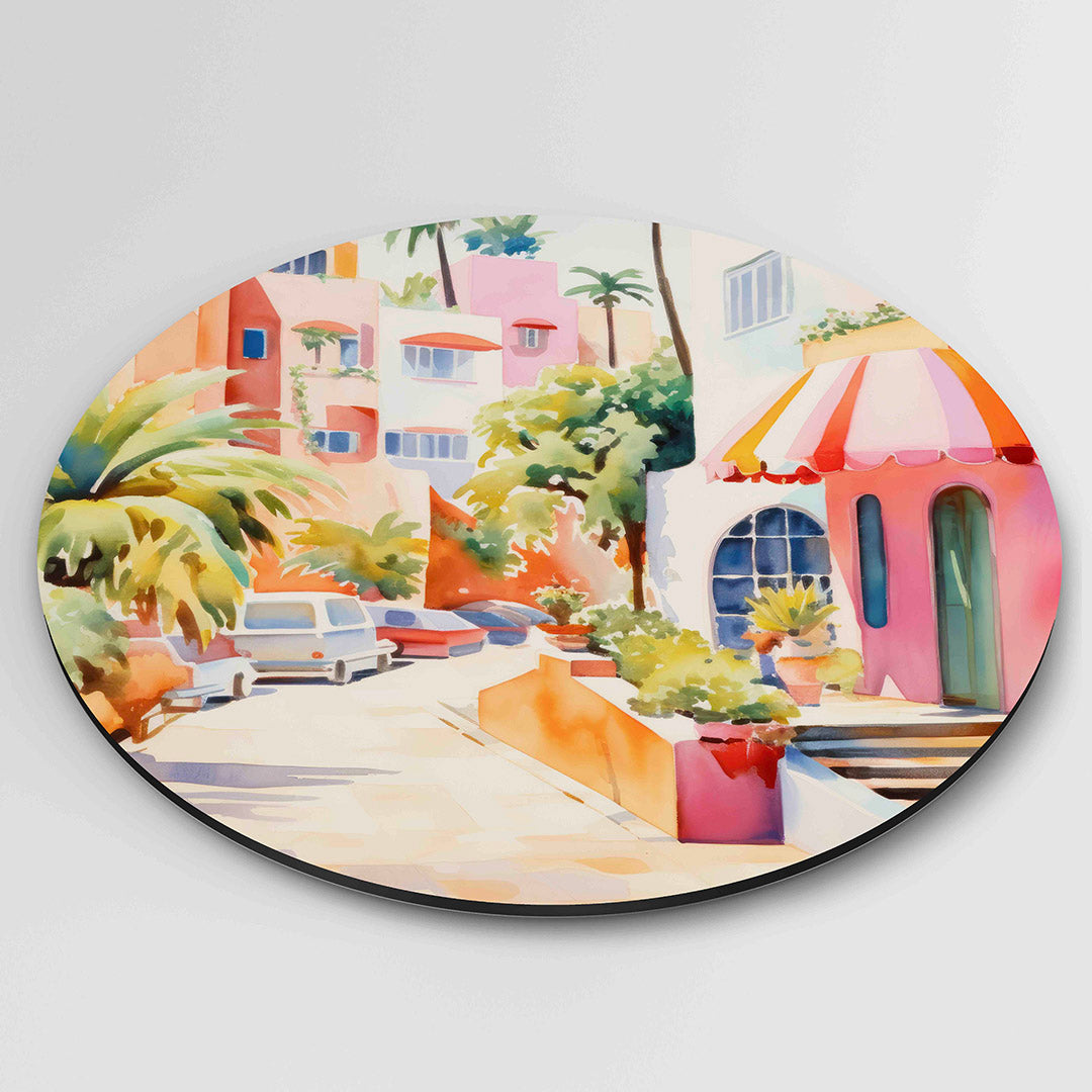 Zonnige straat Muurcirkel