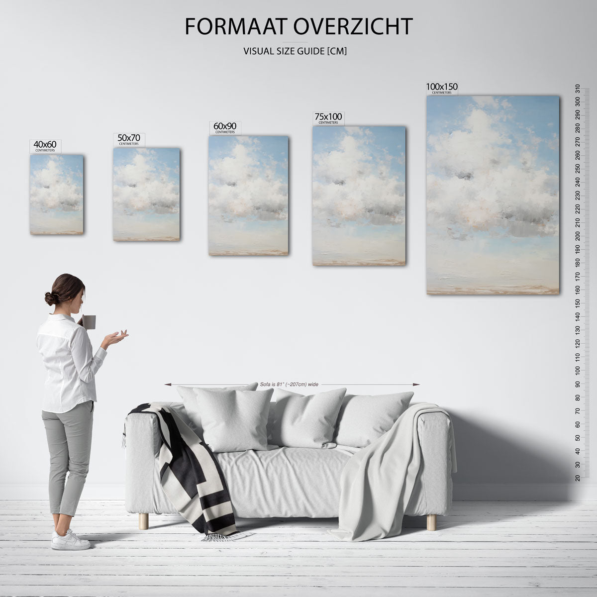 Luchtige wolkenhemel Kunstwerk