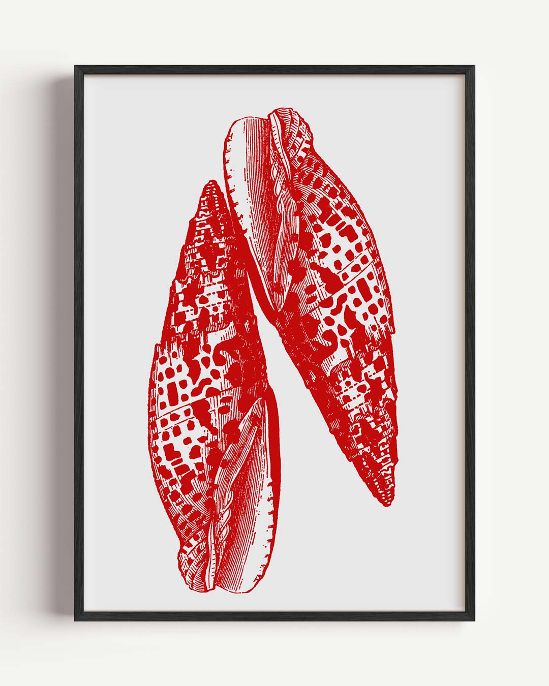 Schelpenkunst in Koraalrood Poster-WallArtistic