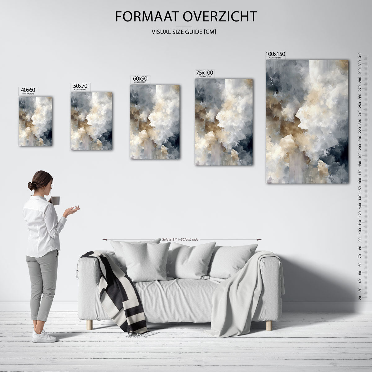 Vloeiende kleurencompositie Kunstwerk