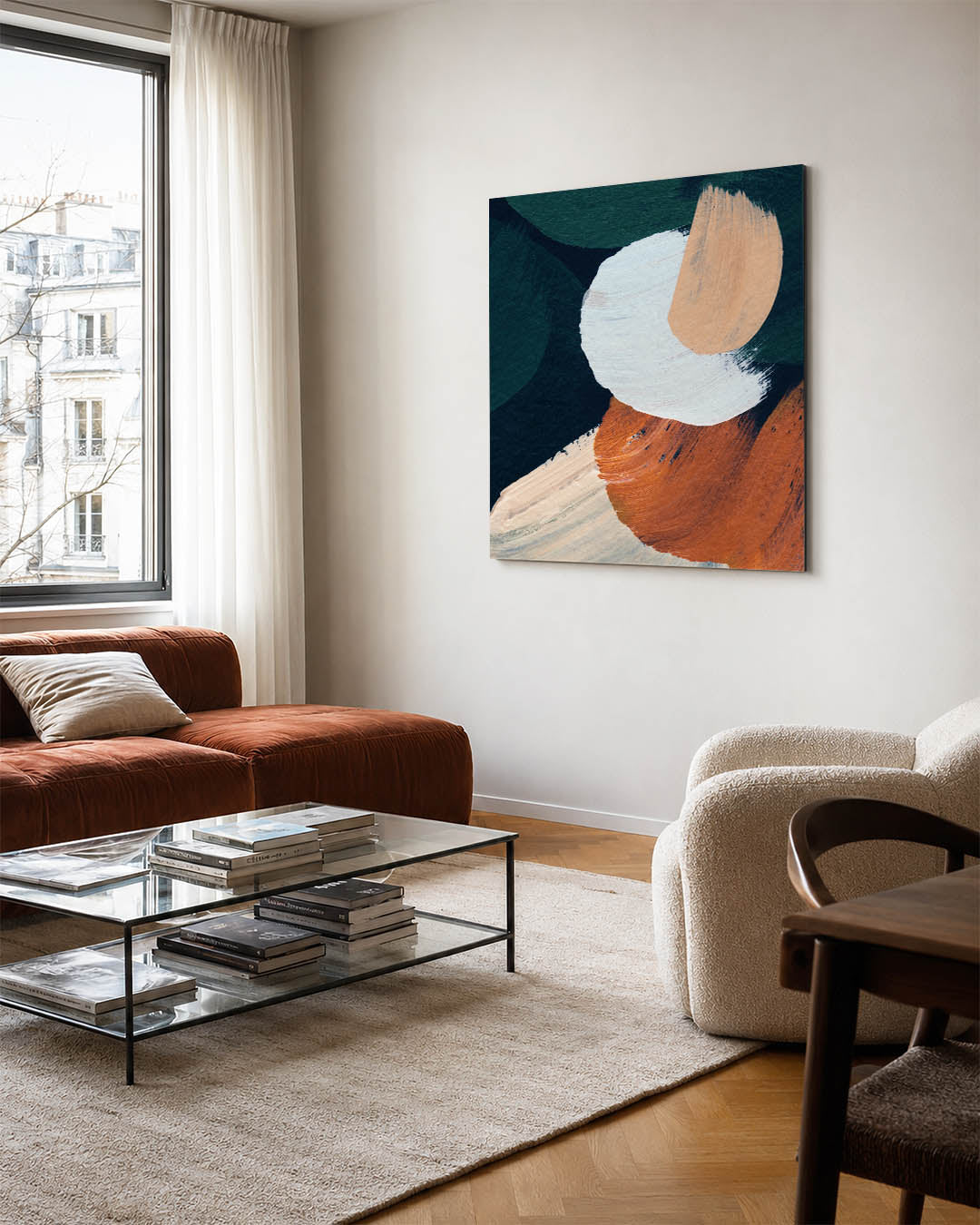 Dynamische kleurencompositie Kunstwerk