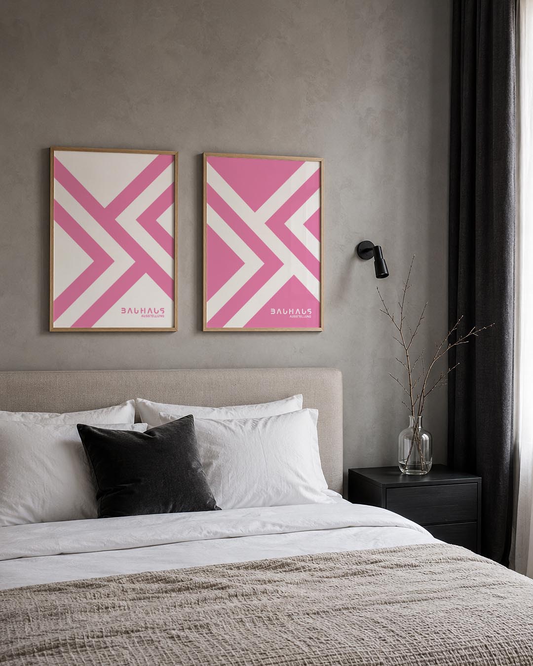 Roze lijnenpatroon Posterset