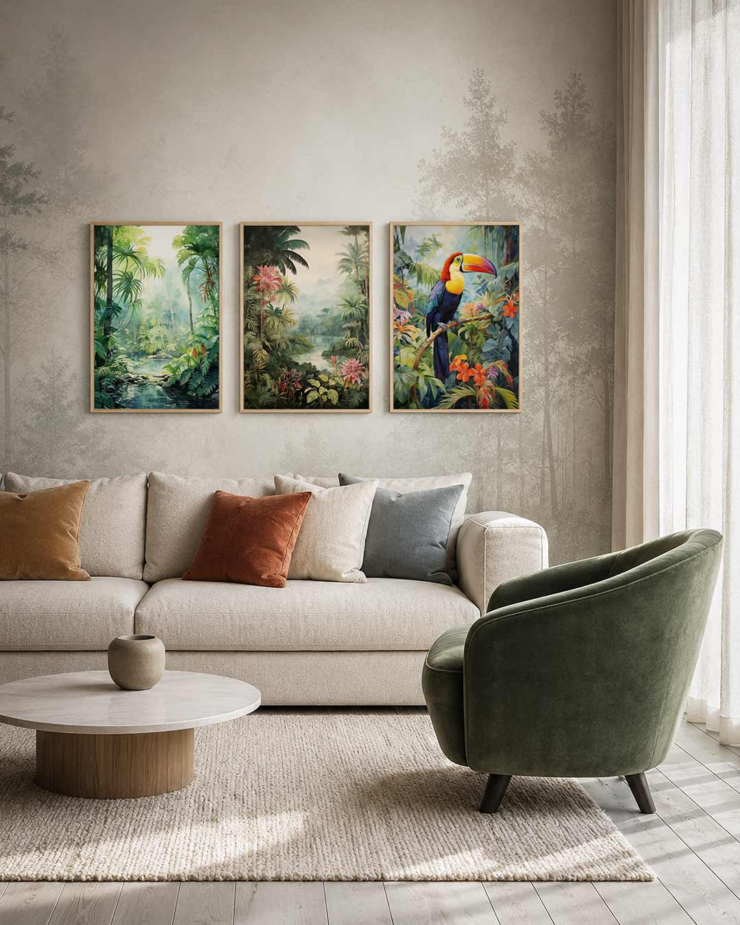 Groene jungle harmonie Posterset
