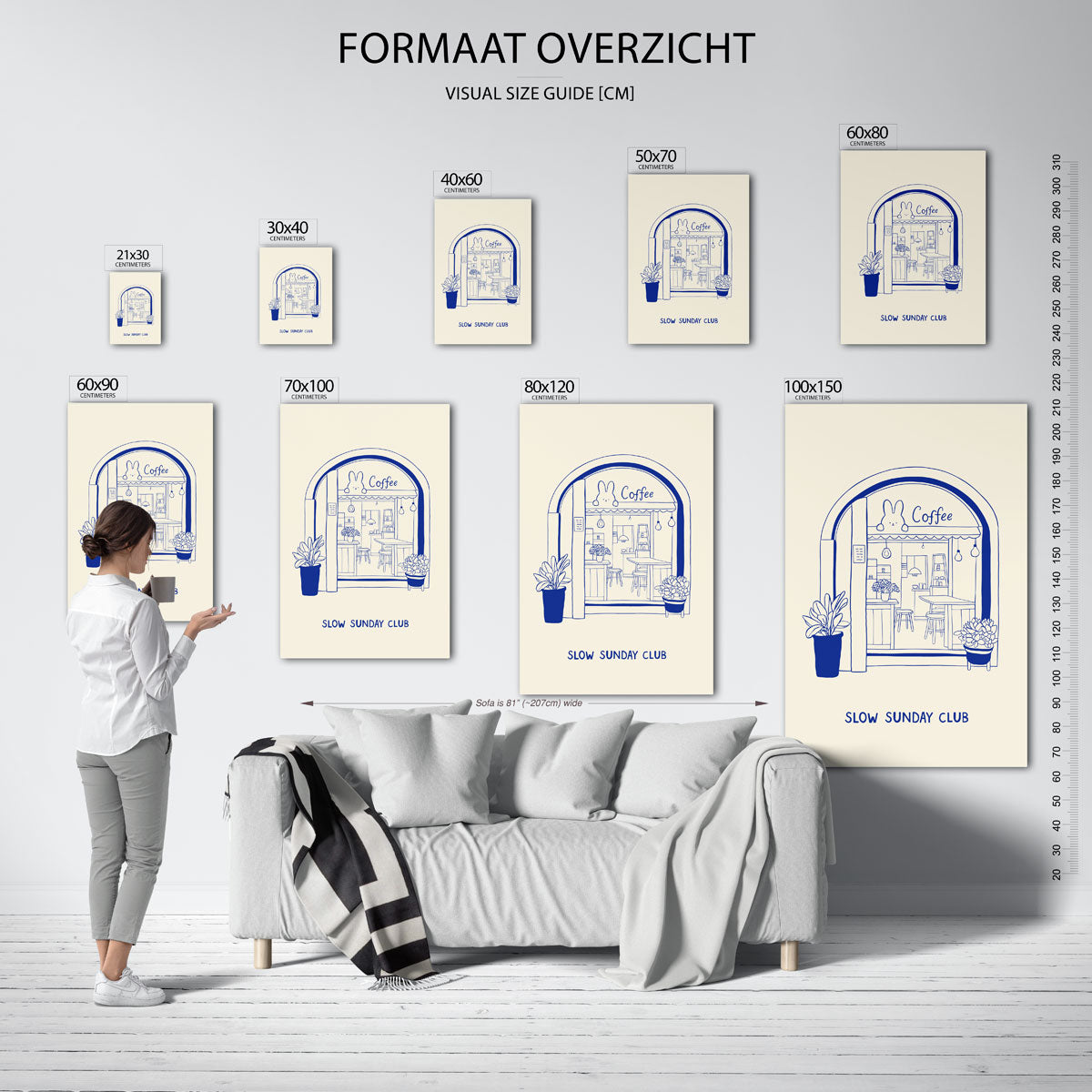 Koffiehuis illustratie Poster