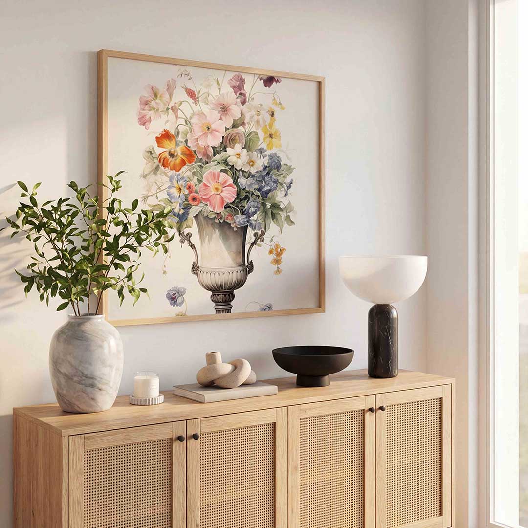 Bloemen in vaas Poster