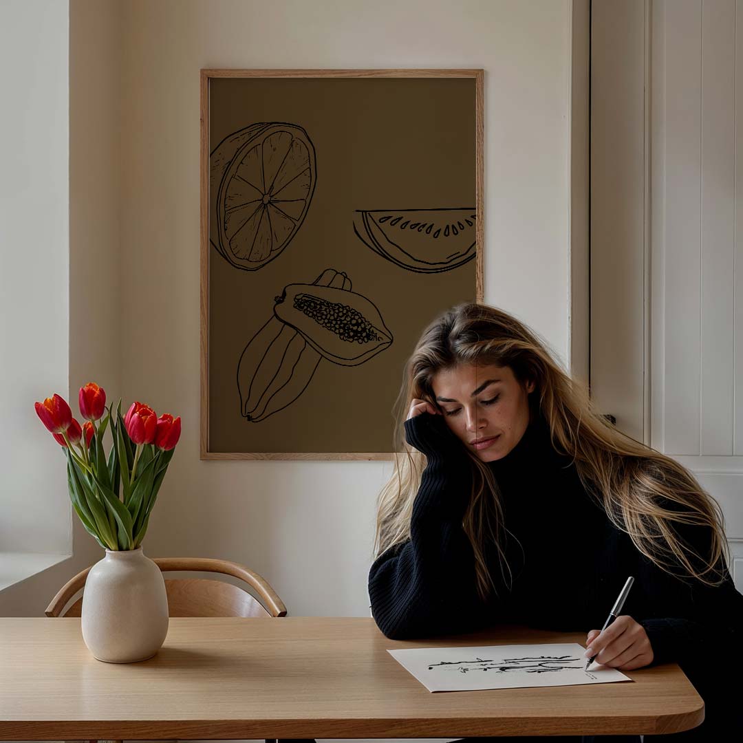 Tropische Fruit Illustratie Poster-WallArtistic