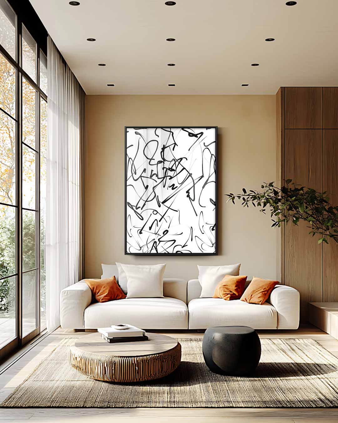 Chaotische Lijnen Kunstwerk Kunstwerk-canvas-dibond-plexiglas-wanddecoratie-WallArtistic