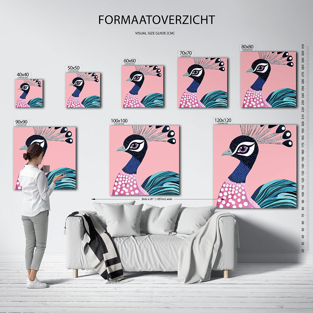 Vrolijke pauw Kunstwerk