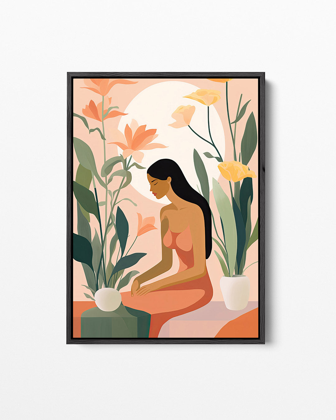 Vrouw met bloemen Kunstwerk