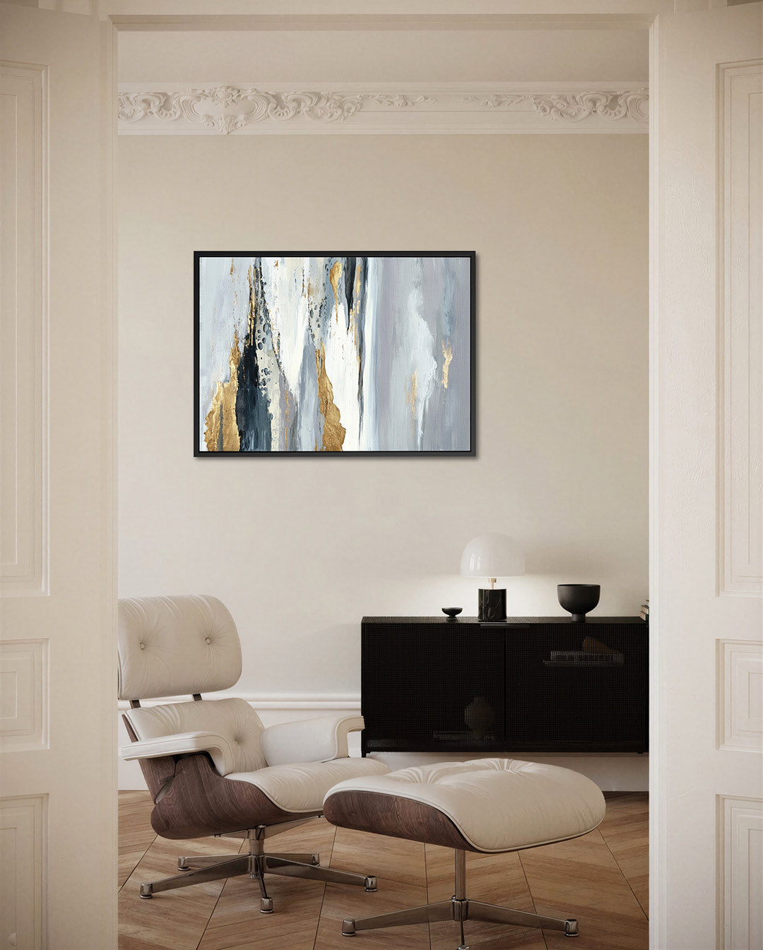 Gelaagde kleurencompositie Kunstwerk