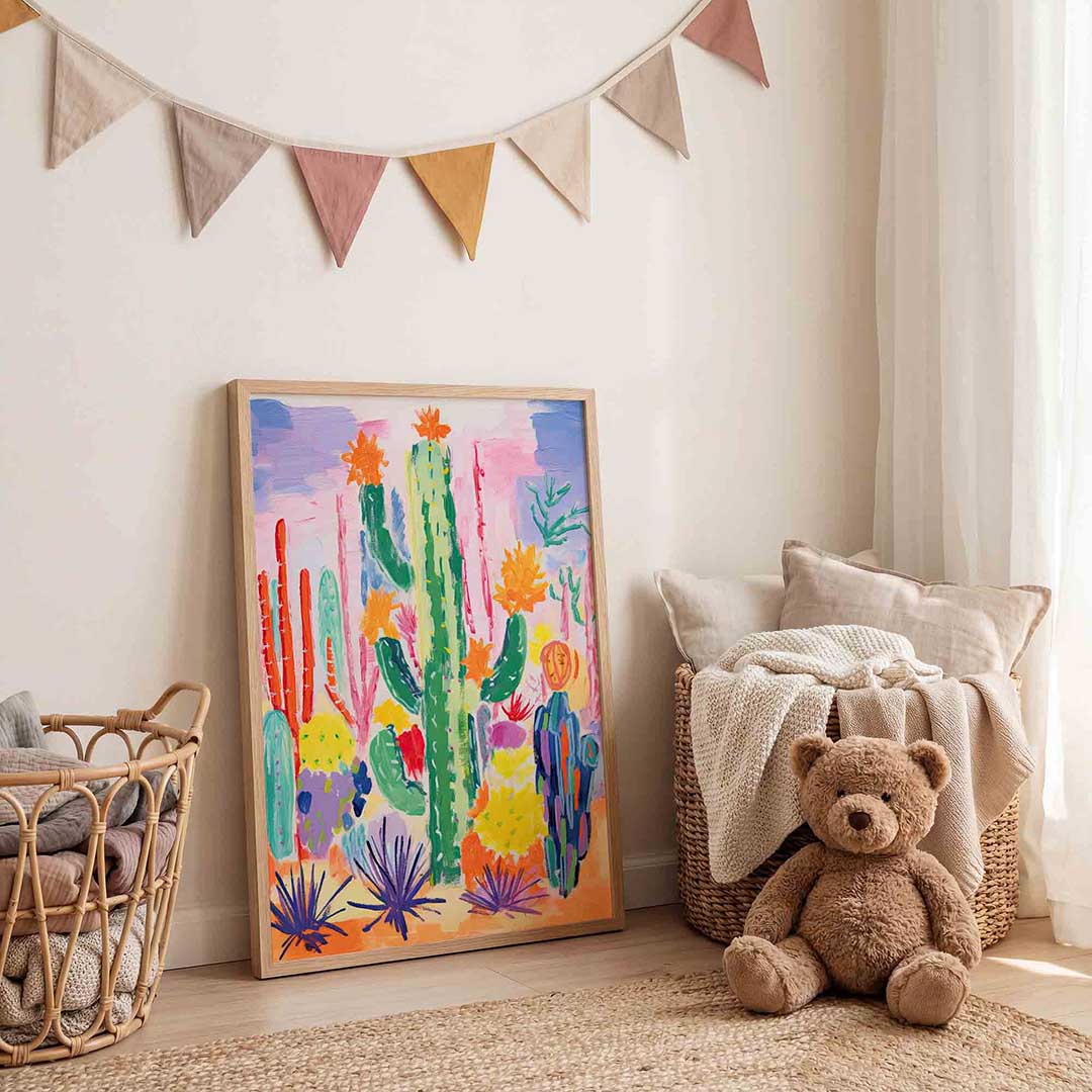 Kleurrijke cactussen Poster