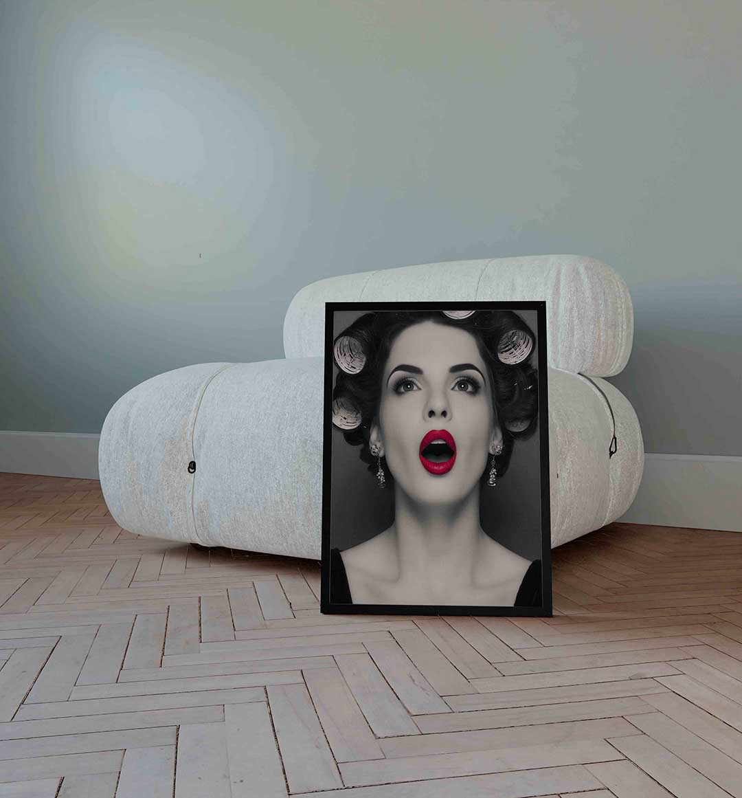 Vrouw met rode lippen Poster
