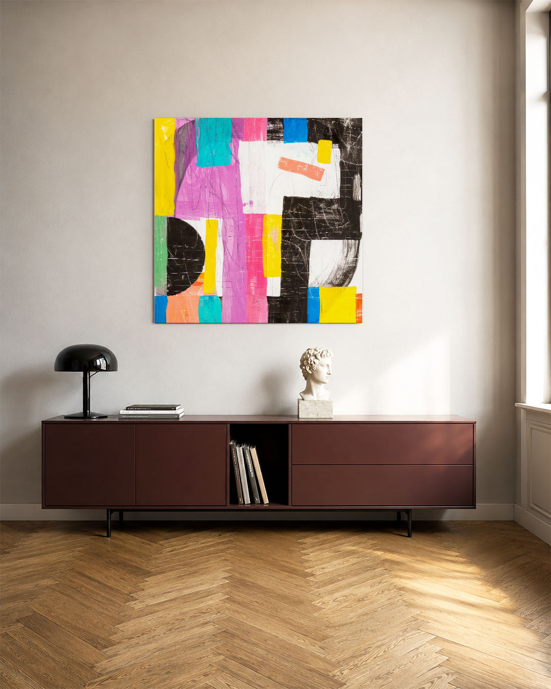 Kleurrijke geometrie Kunstwerk