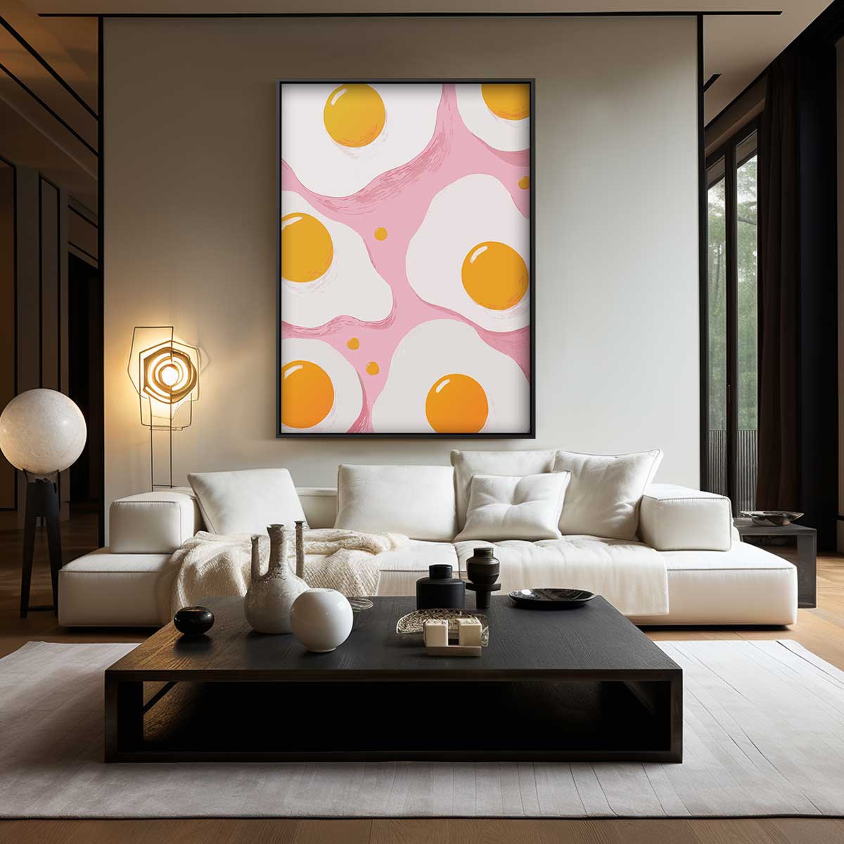 Vrolijke Spiegelei Illustratie Kunstwerk-canvas-dibond-plexiglas-wanddecoratie-WallArtistic