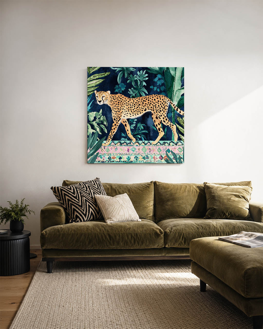 Luipaard in jungle Kunstwerk