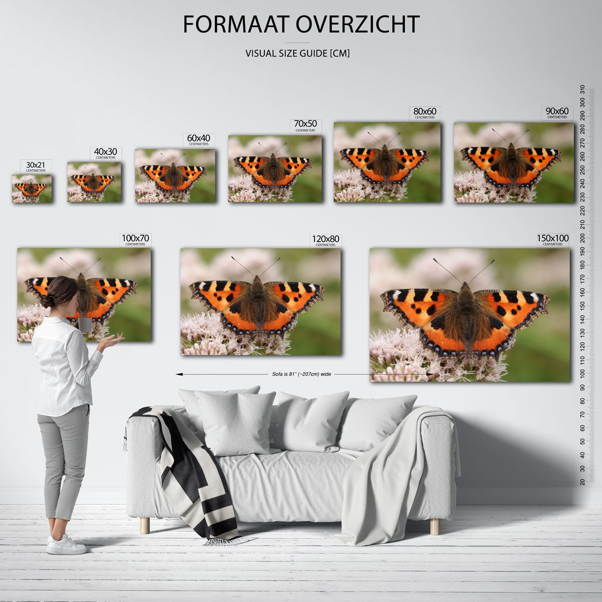 Vlinder op bloem Poster