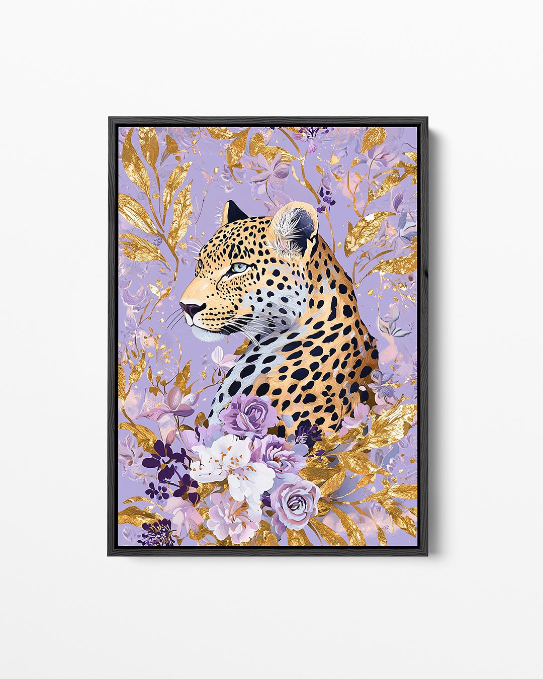 Luipaard met bloemen Kunstwerk