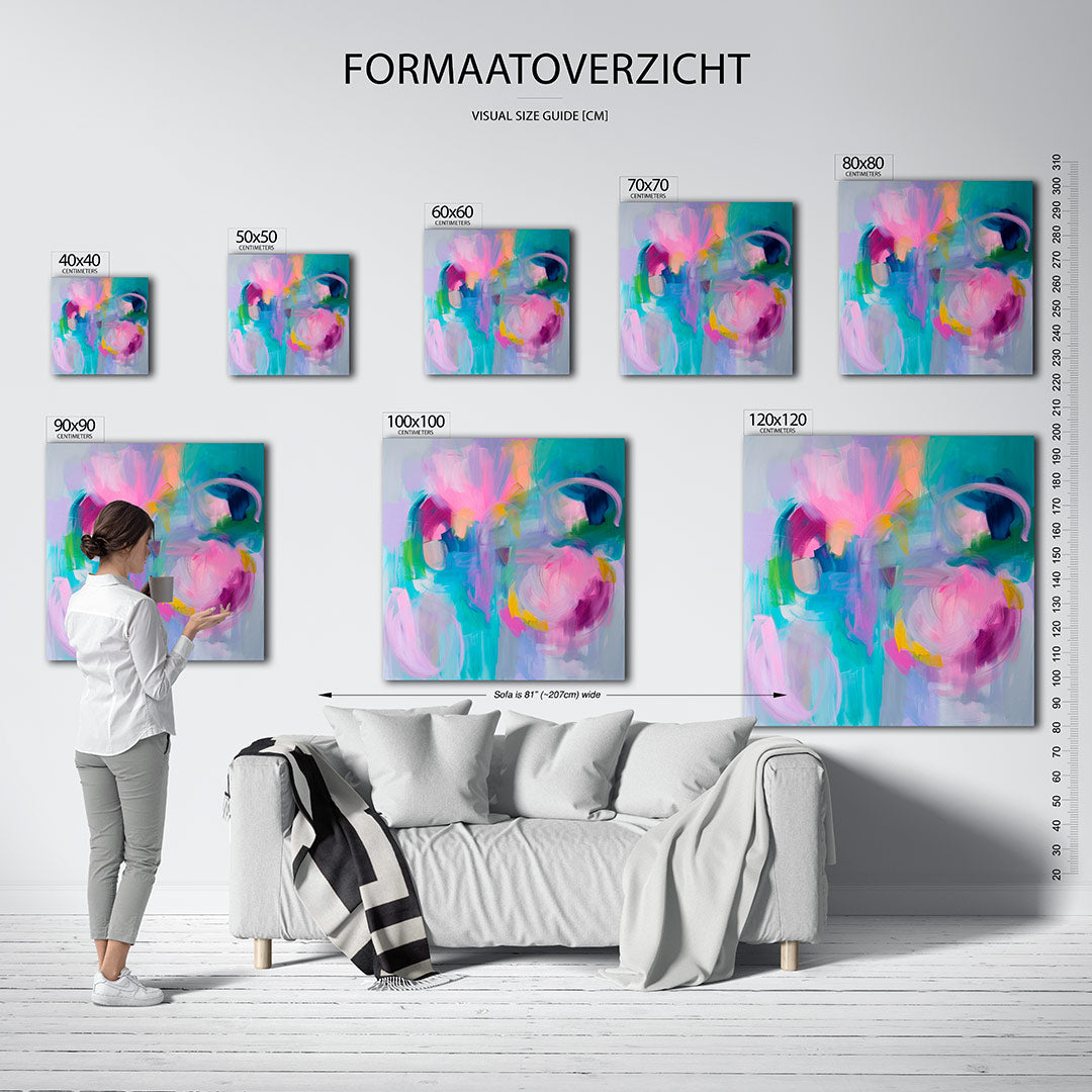 Dynamische kleurenexplosie Kunstwerk