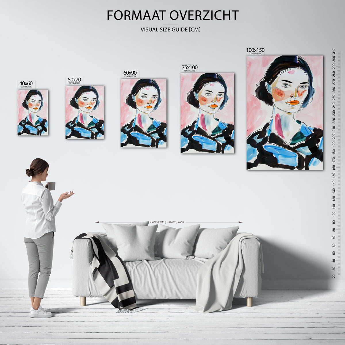 Portret compositie Kunstwerk