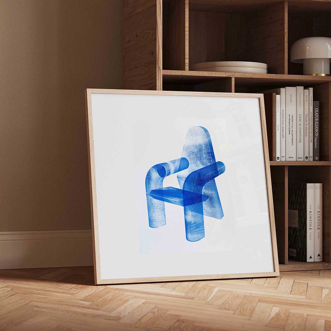 Blauwe stoel Poster