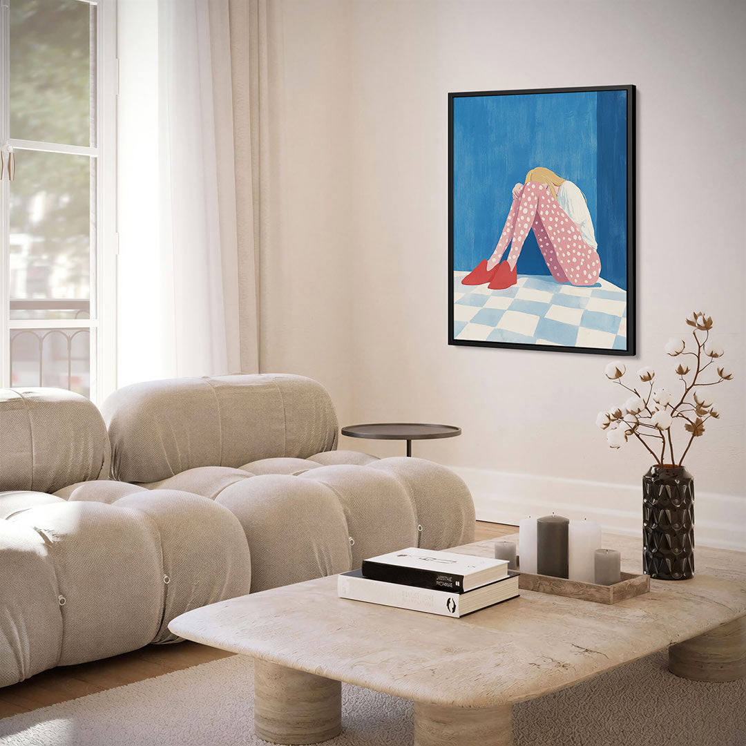 Vrouw in patronen Kunstwerk