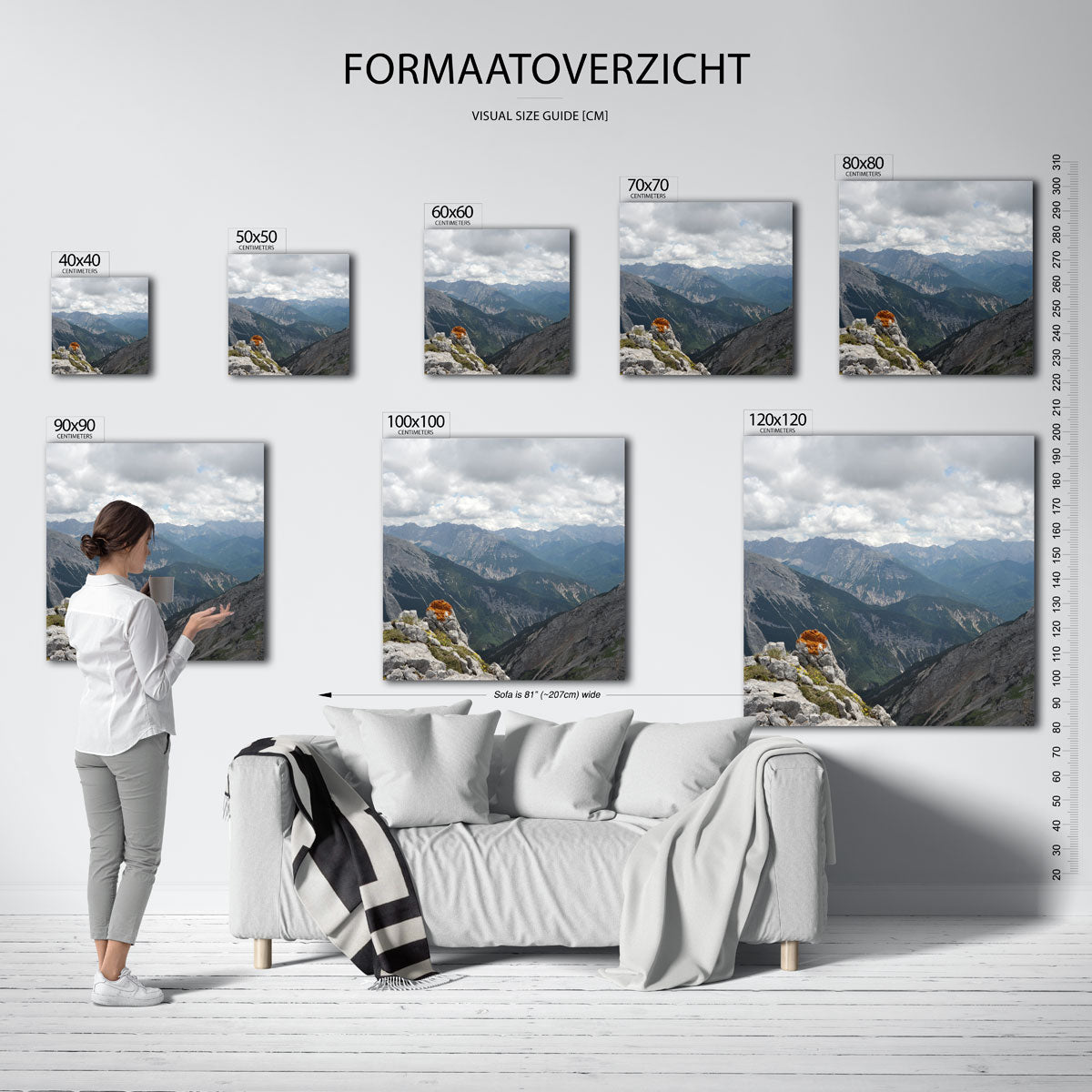 Berglandschap met wolken Poster