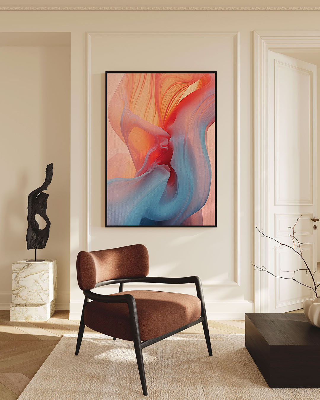 Vloeiende kleuren Kunstwerk