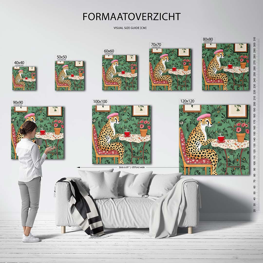 Dierlijke theetijd Kunstwerk