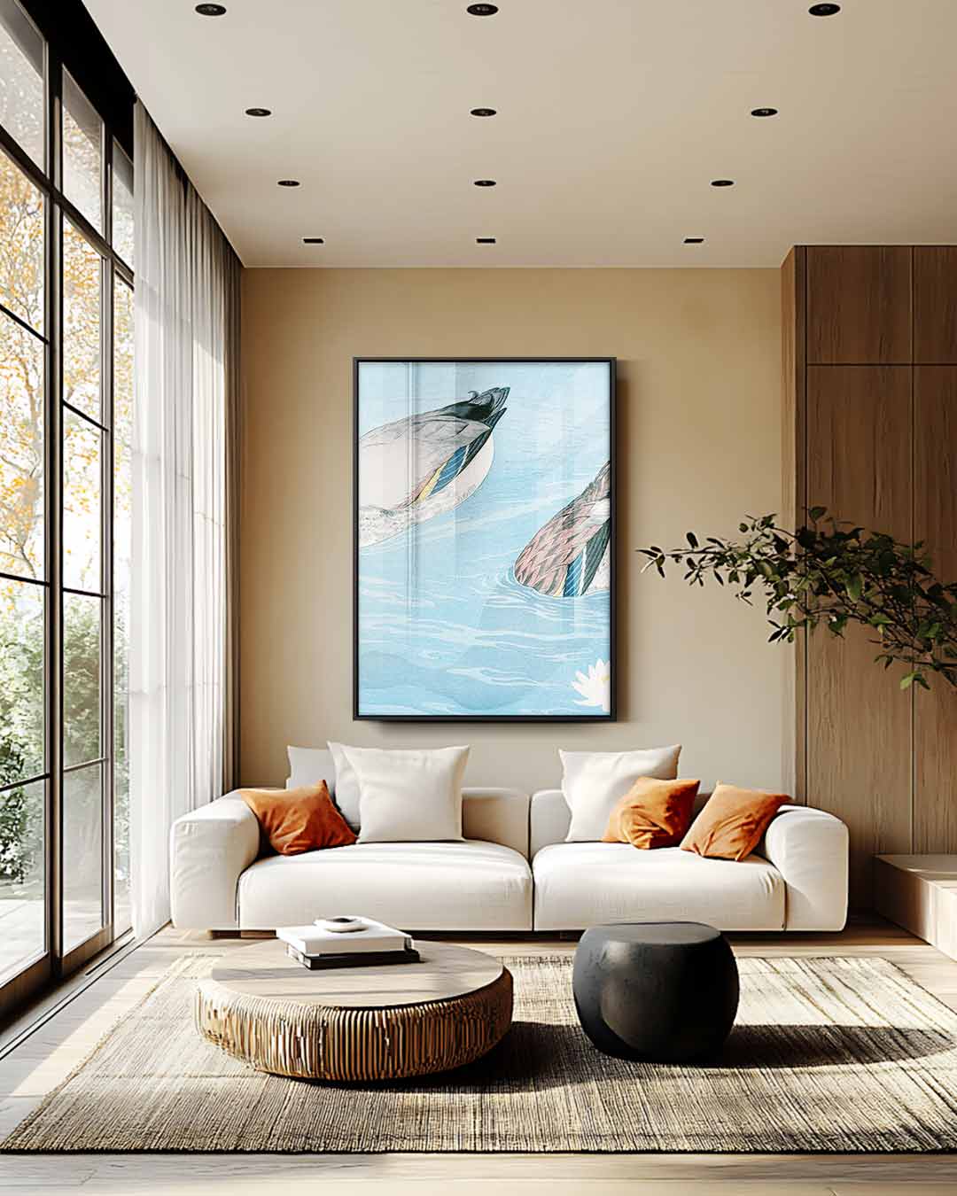 Eenden in de Vijver Kunstwerk-canvas-dibond-plexiglas-wanddecoratie-WallArtistic