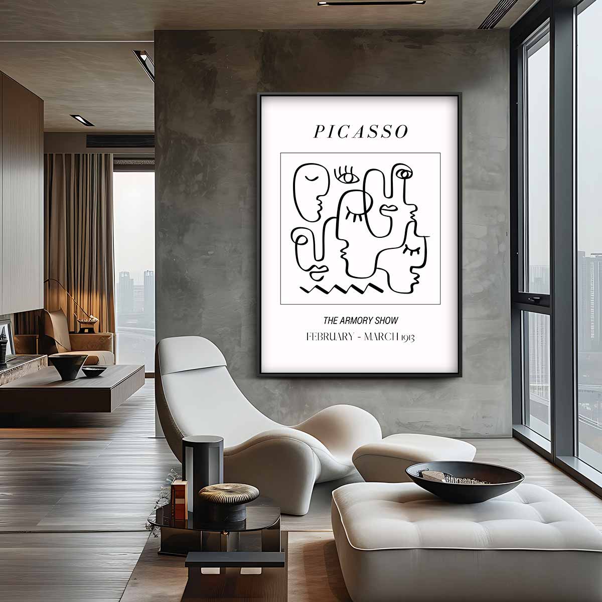Abstracte Gezichtslijnen Kunstwerk-canvas-dibond-plexiglas-wanddecoratie-WallArtistic
