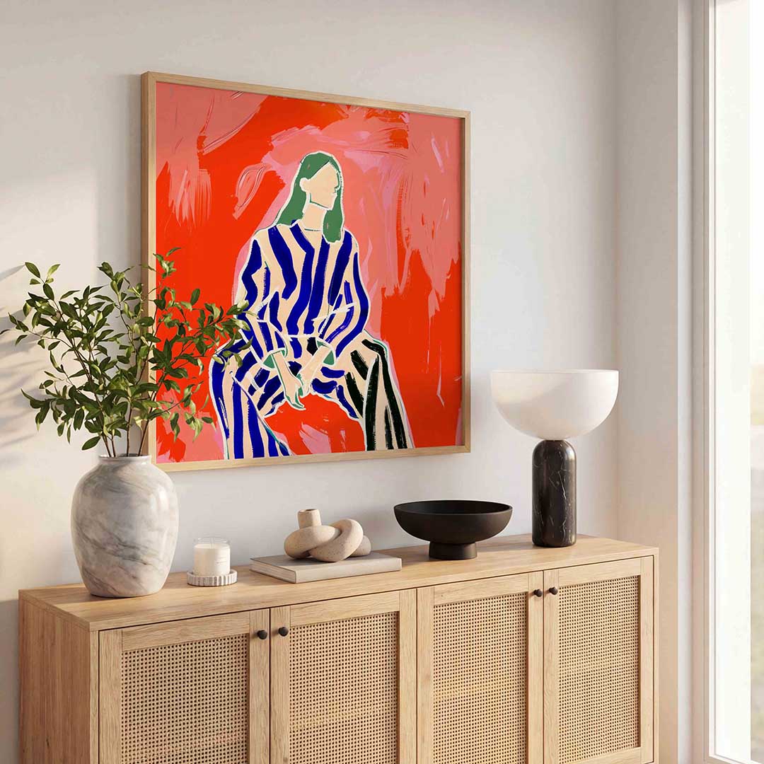 Gestreepte outfit Poster