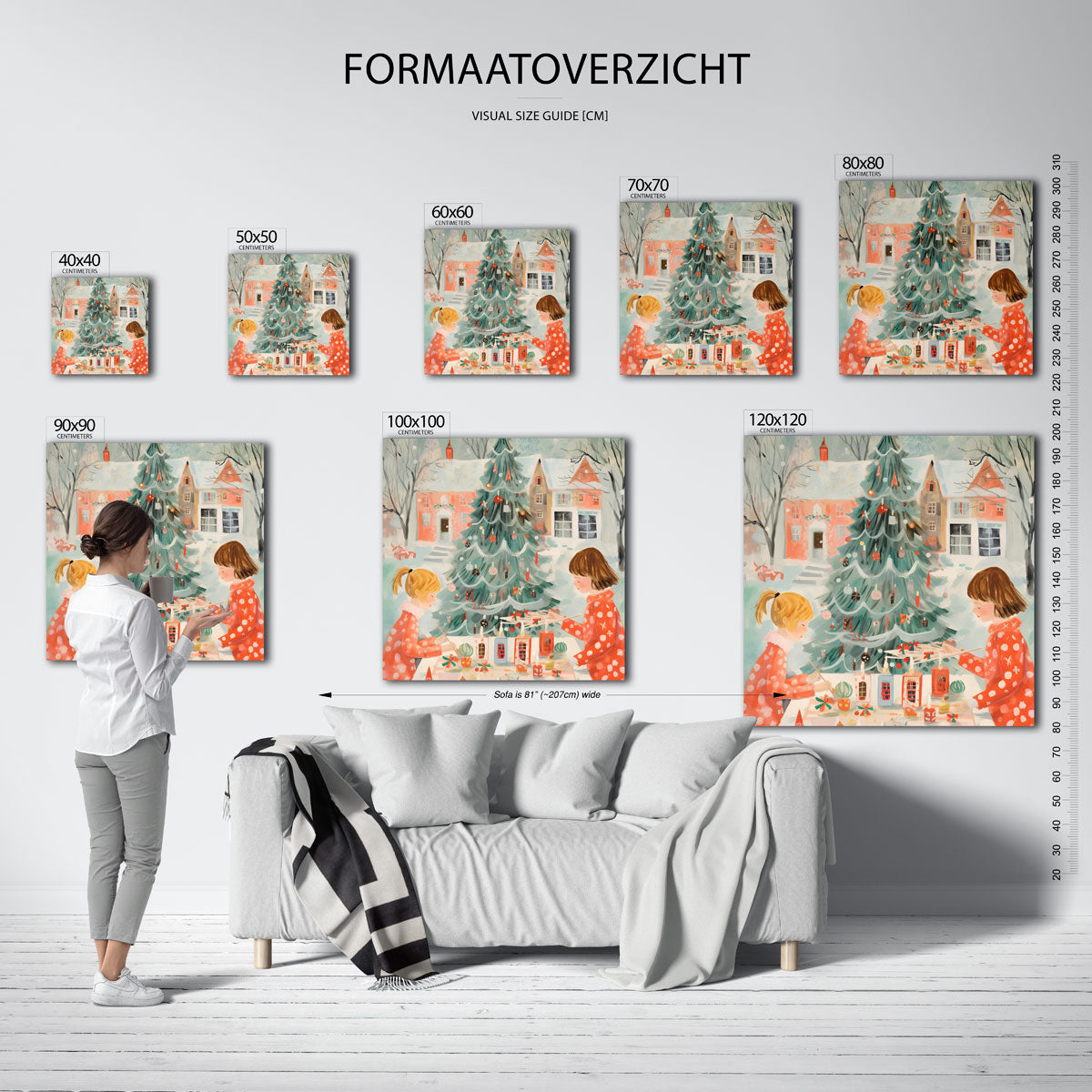 Kerstboom en kinderen Poster