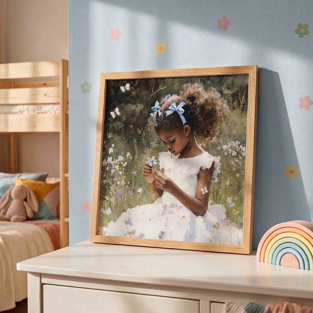 Meisje met bloemen Poster