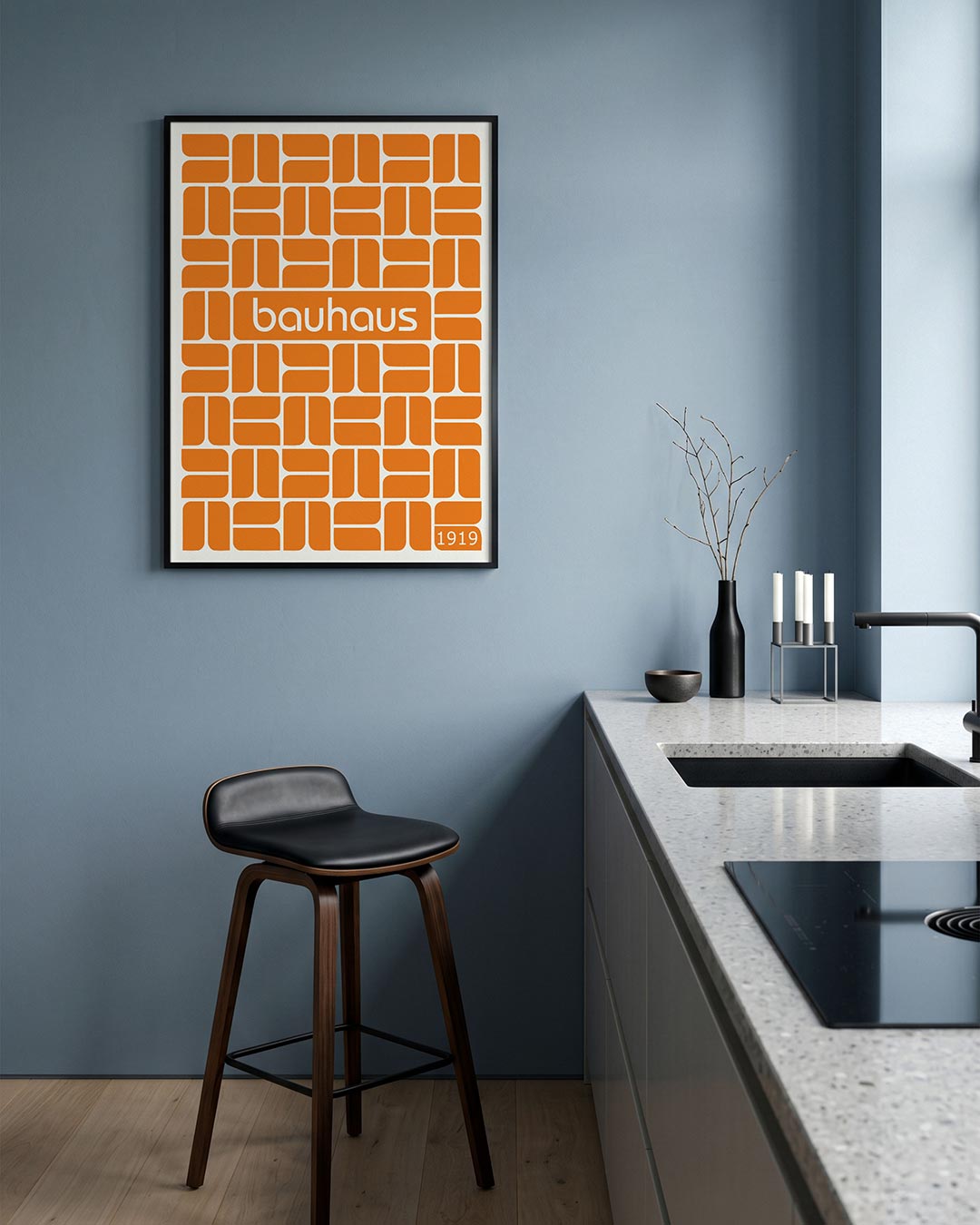 Oranje patroonritme Poster