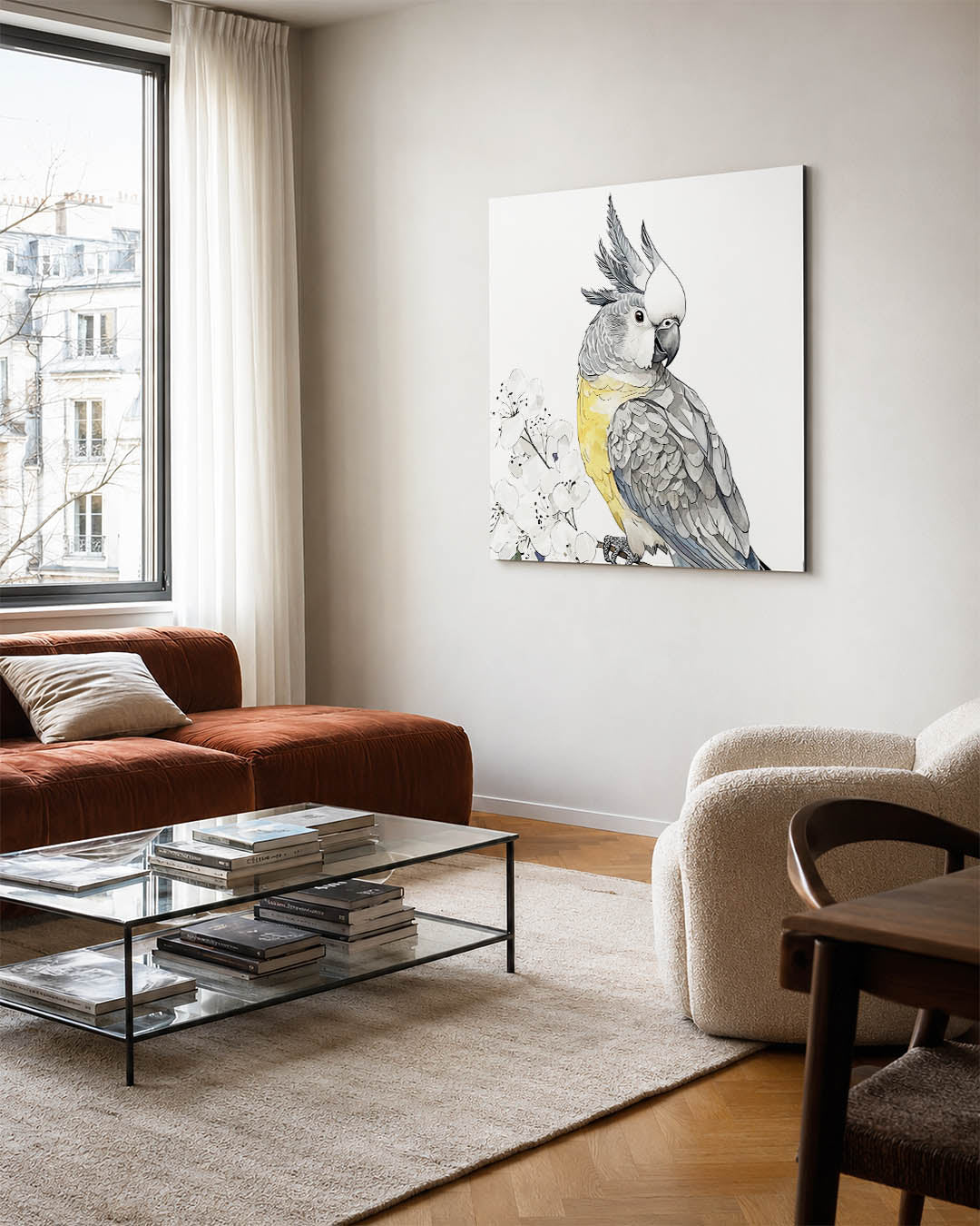Vogels en bloemen Kunstwerk