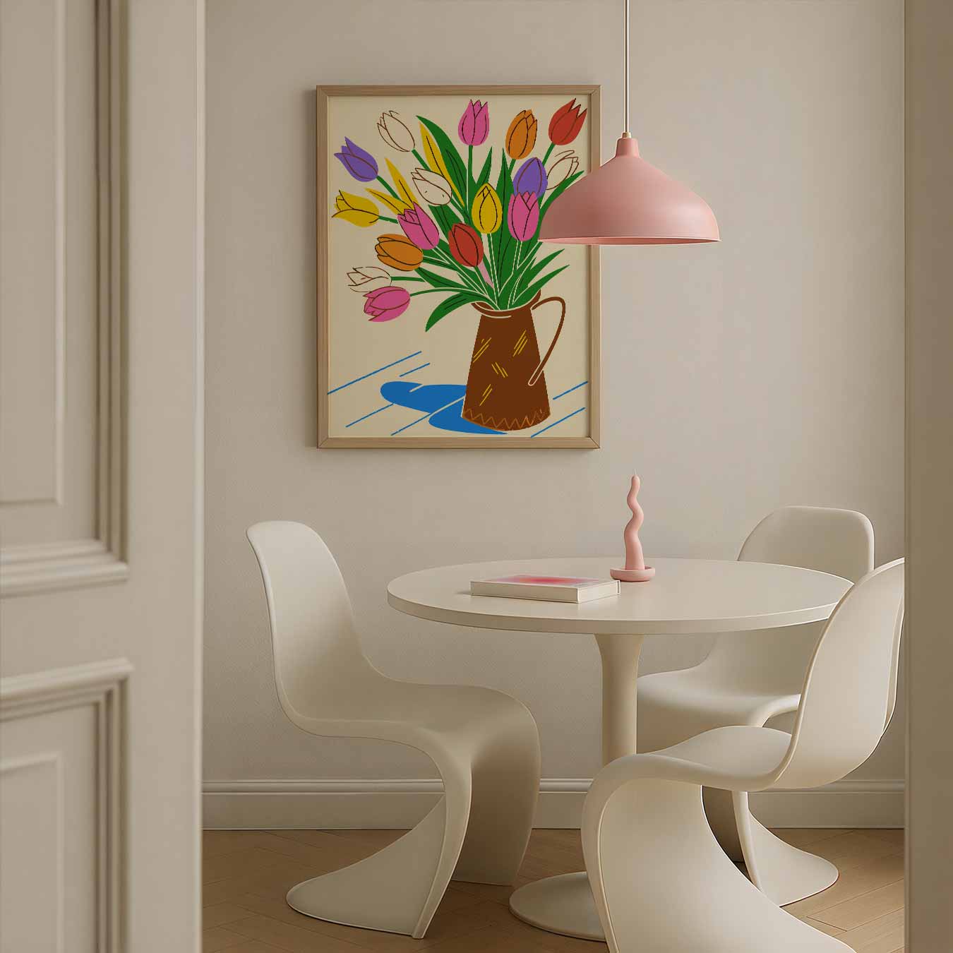 Vrolijke Tulpenposter-WallArtistic