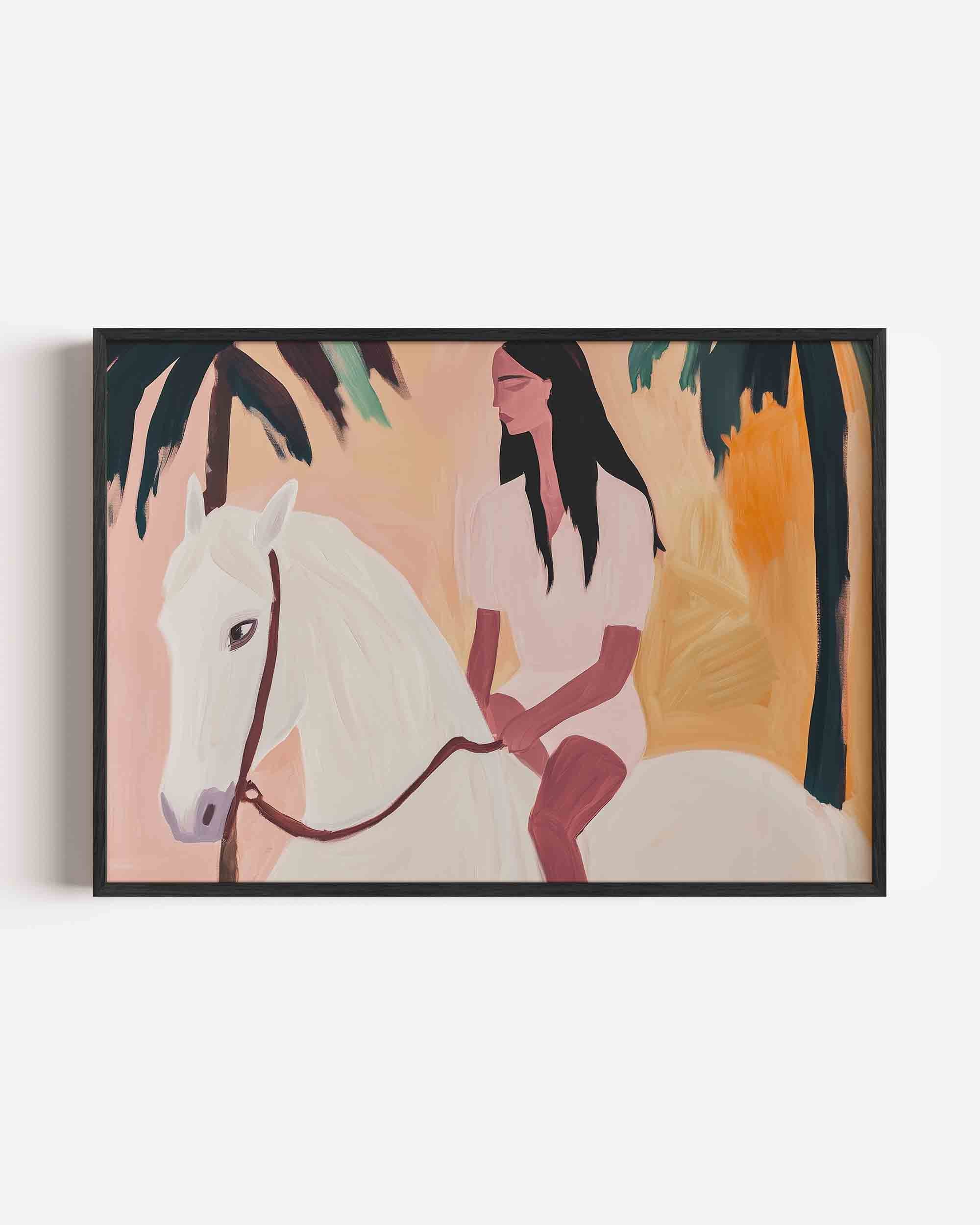 Vrouw op paard Poster