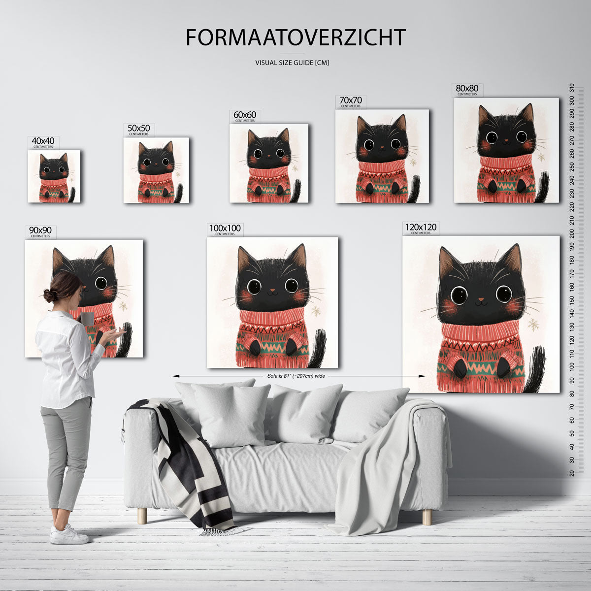 Kat met trui Poster