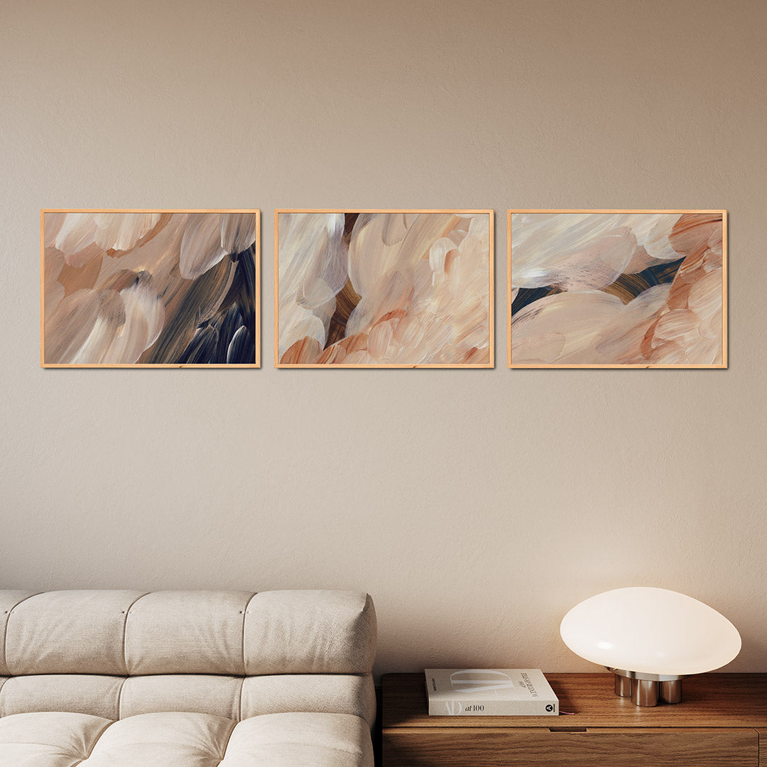 Zachte borstelstreken Posterset
