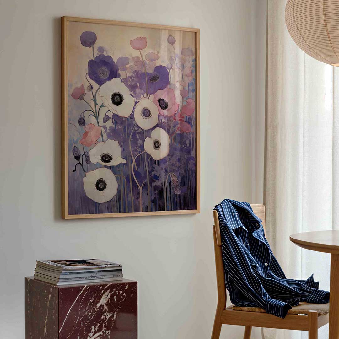 Bloemen in paarse tinten Poster