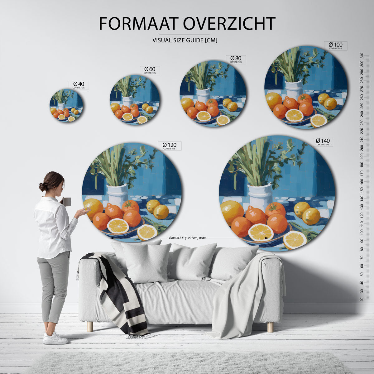 Citrus en kruiden Muurcirkel